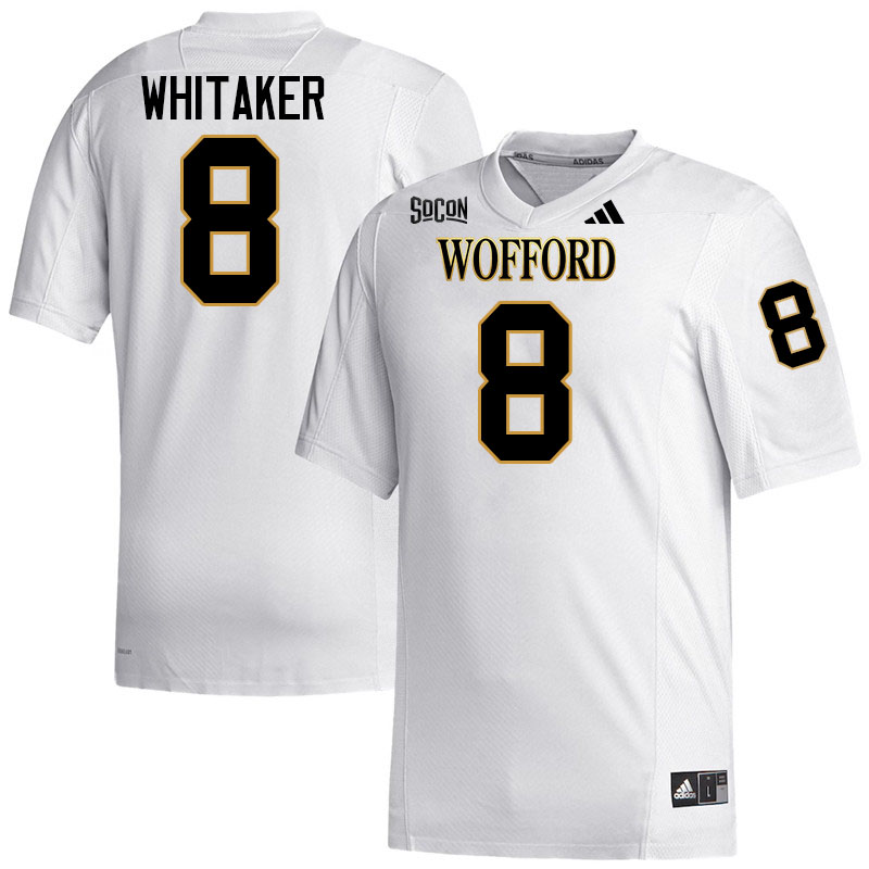 Wofford Terriers #8 Jayden Whitaker College Football Jerseys,Uniforms Stitched-White